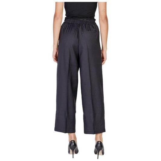 ICHI Black Polyester Jeans & Pant ICHI Dark Slate Gray