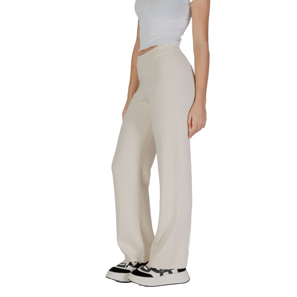 Vero Moda Cream Viscose Casual Pants