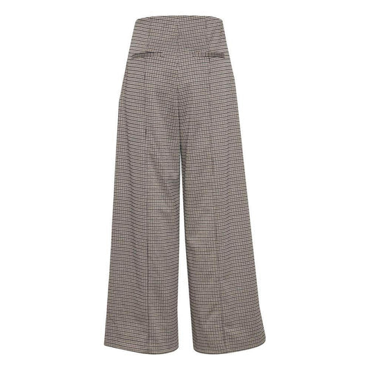ICHI Beige Polyester Jeans & Pant ICHI Slate Gray