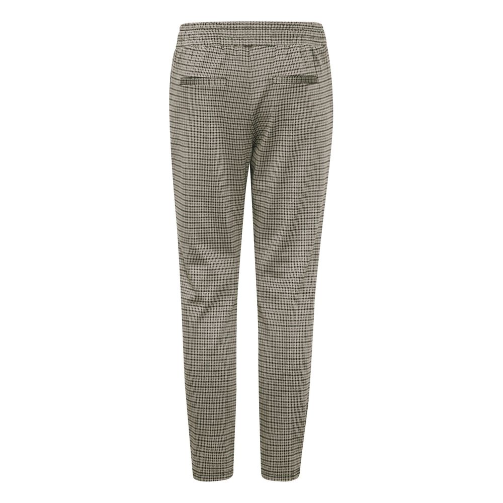 Back view of ICHI Beige Polyester Pant highlighting the straight, tapered cut and elegant design for a refined, versatile look.