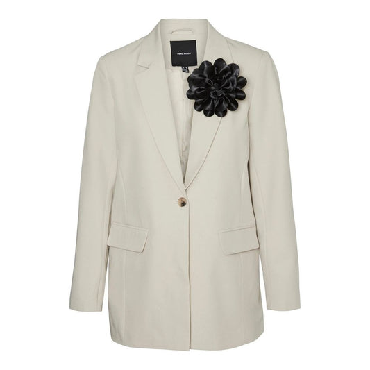 Vero Moda Beige Polyester Suits & Blazer Vero Moda Gray