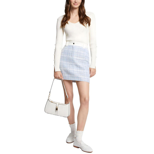Morgan De Toi Blue Polyester Skirt Morgan De Toi Light Gray