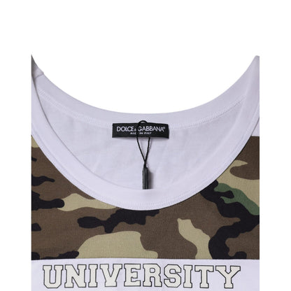 Dolce & Gabbana White Camouflage Tank Sleeveless T-shirt