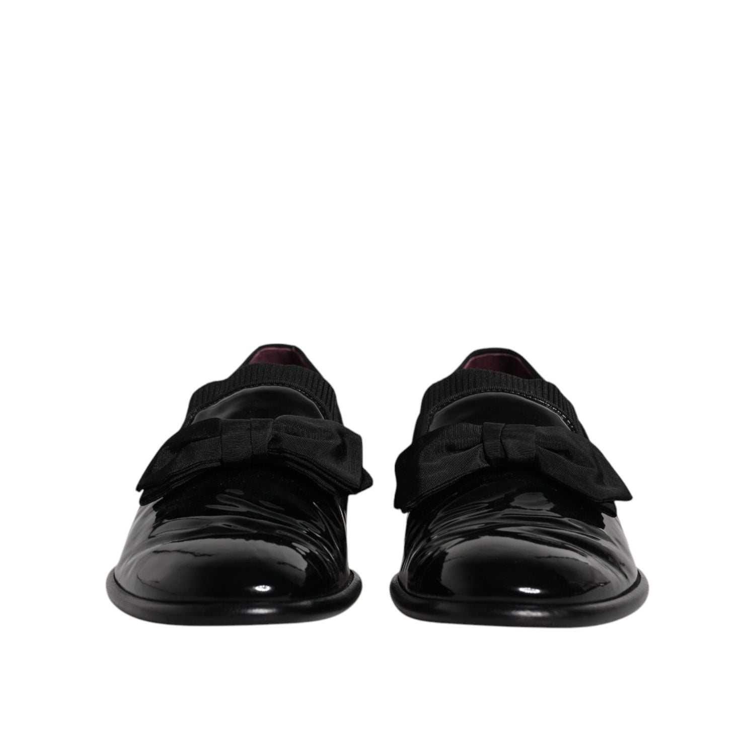 Dolce & Gabbana Black Leather Loafers Men Formal Dress Shoes