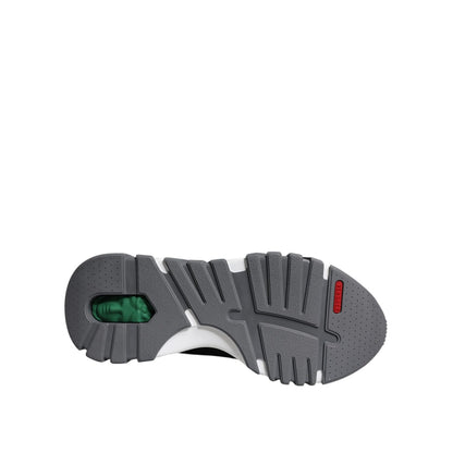 Versace Black Leather Neoprene Chunky Low Top Sneakers Squalo Shoes