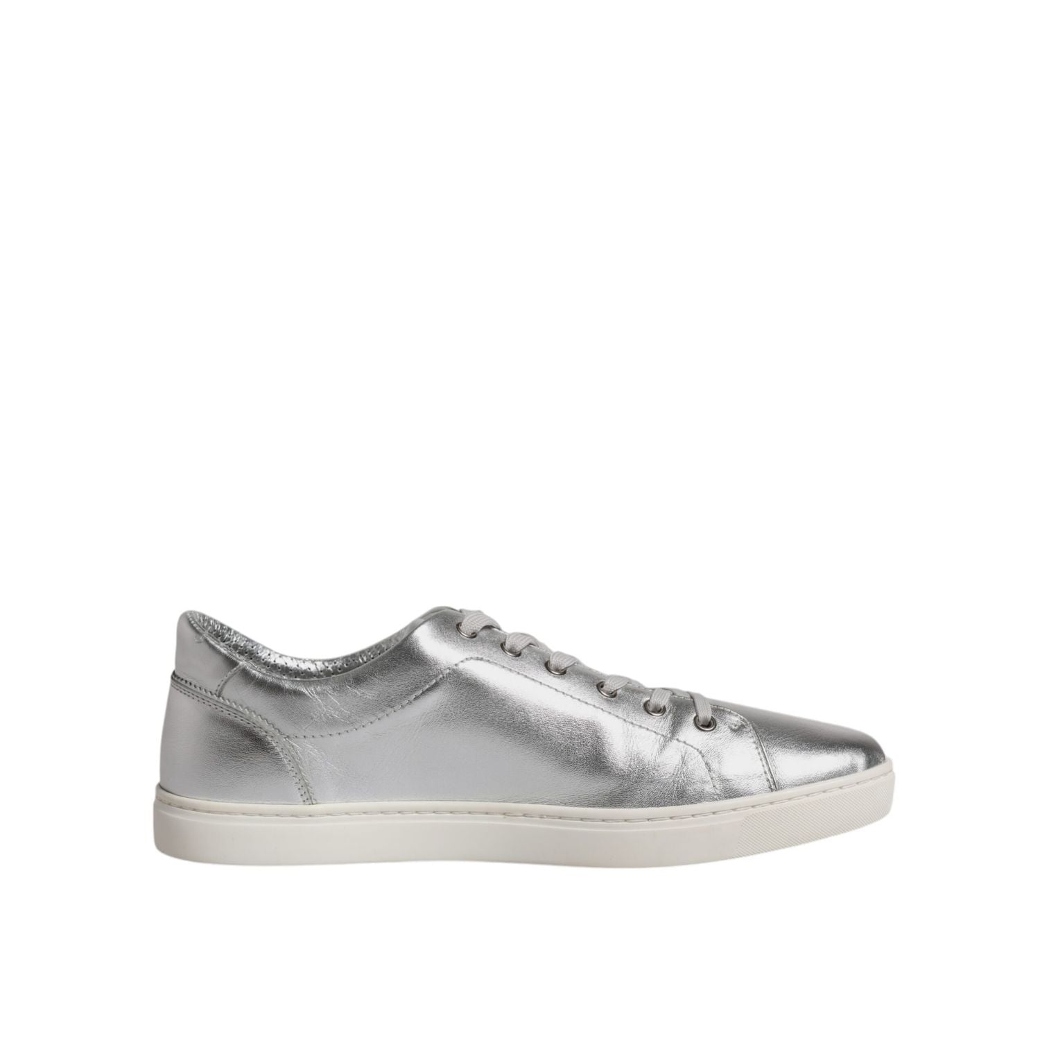 Dolce & Gabbana Silver London Low Top Leather Sneakers Shoes