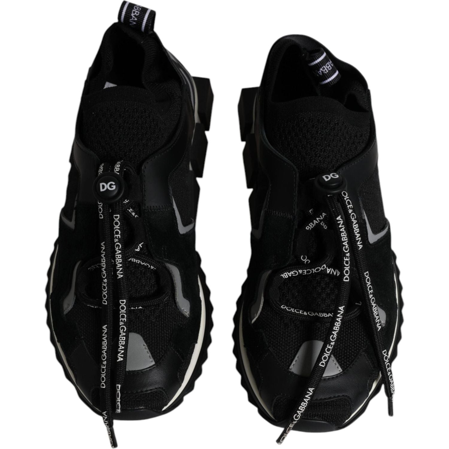 Dolce & Gabbana Black White Logo Sorrento Mens Sneakers Shoes