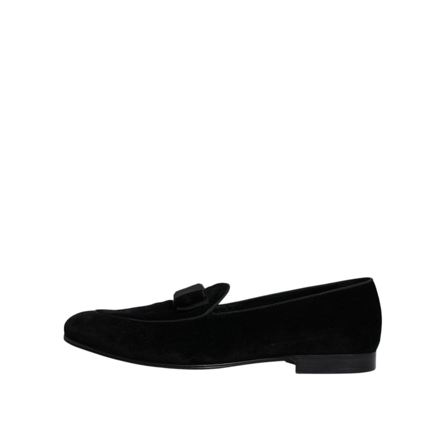 Dolce & Gabbana Black Velvet Loafers Formal Men Dress Shoes