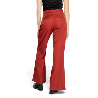 Vero Moda Red Polyester Flared Pants