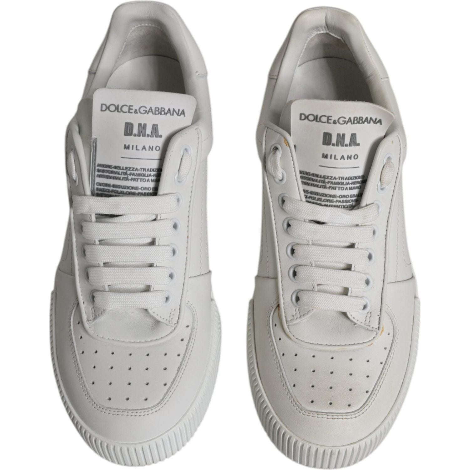 Dolce & Gabbana White Miami Leather Low Top Sneakers Shoes