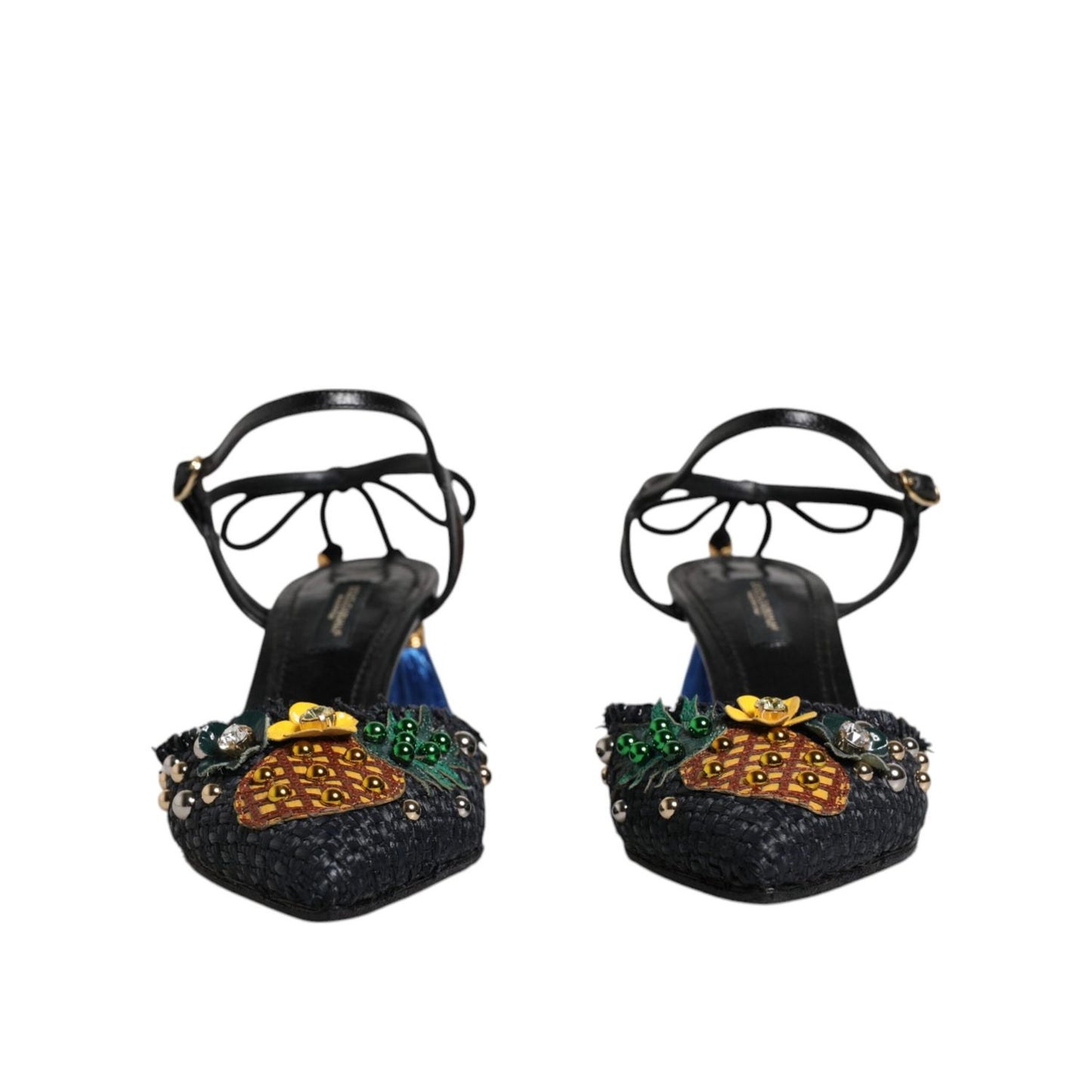 Dolce & Gabbana Black Pineapple Bellucci Heels Sandals Shoes