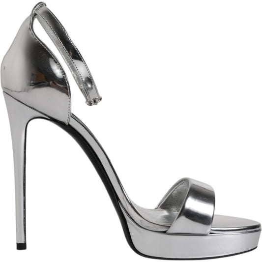 Dolce & Gabbana Silver KEIRA Heels Ankle Strap Sandals Shoes LA12033-39
