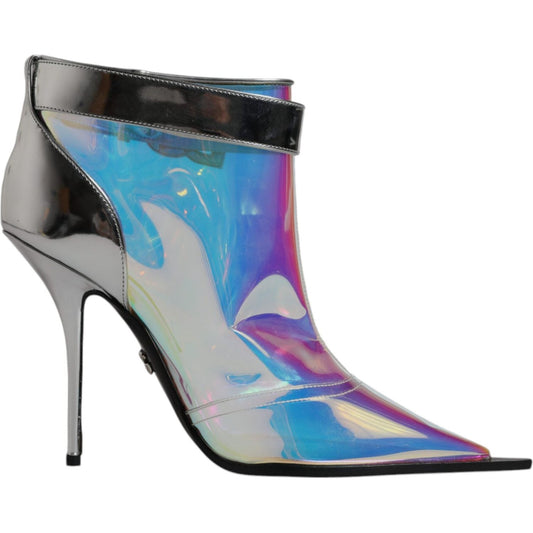 Dolce & Gabbana Shoes Silver Iridescent Pointed Short Boots LA12035-39