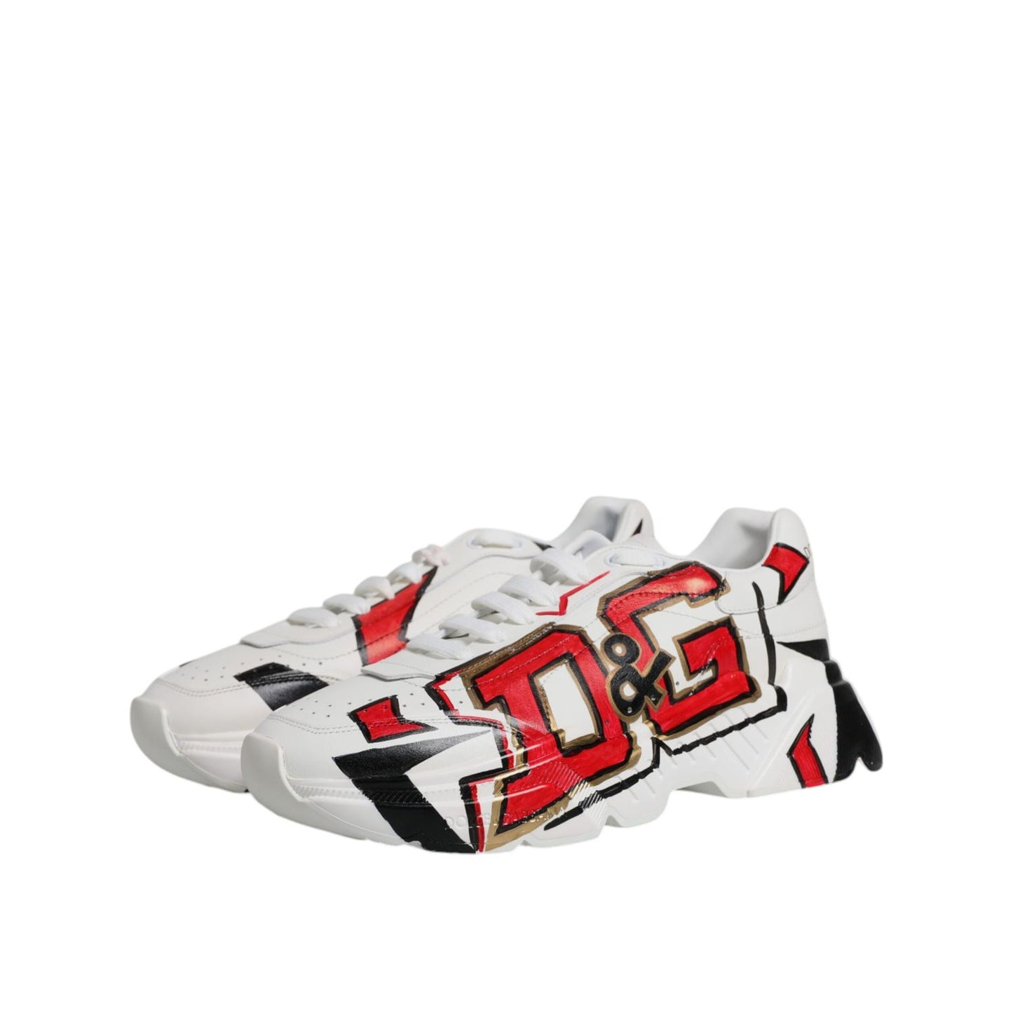 Dolce & Gabbana White Daymaster Hand Painted Sneakers Shoes
