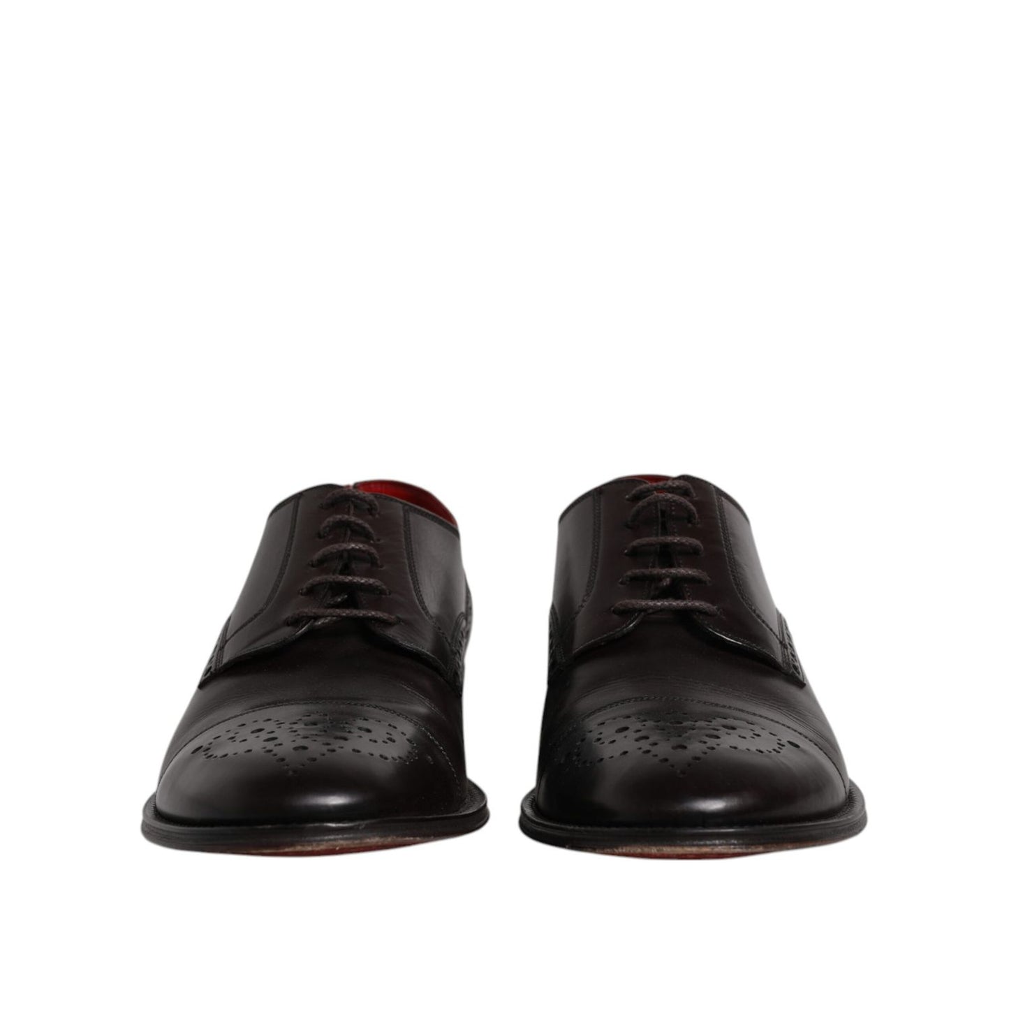 Dolce & Gabbana Black Calfskin Leather Derby Men Dress Shoes