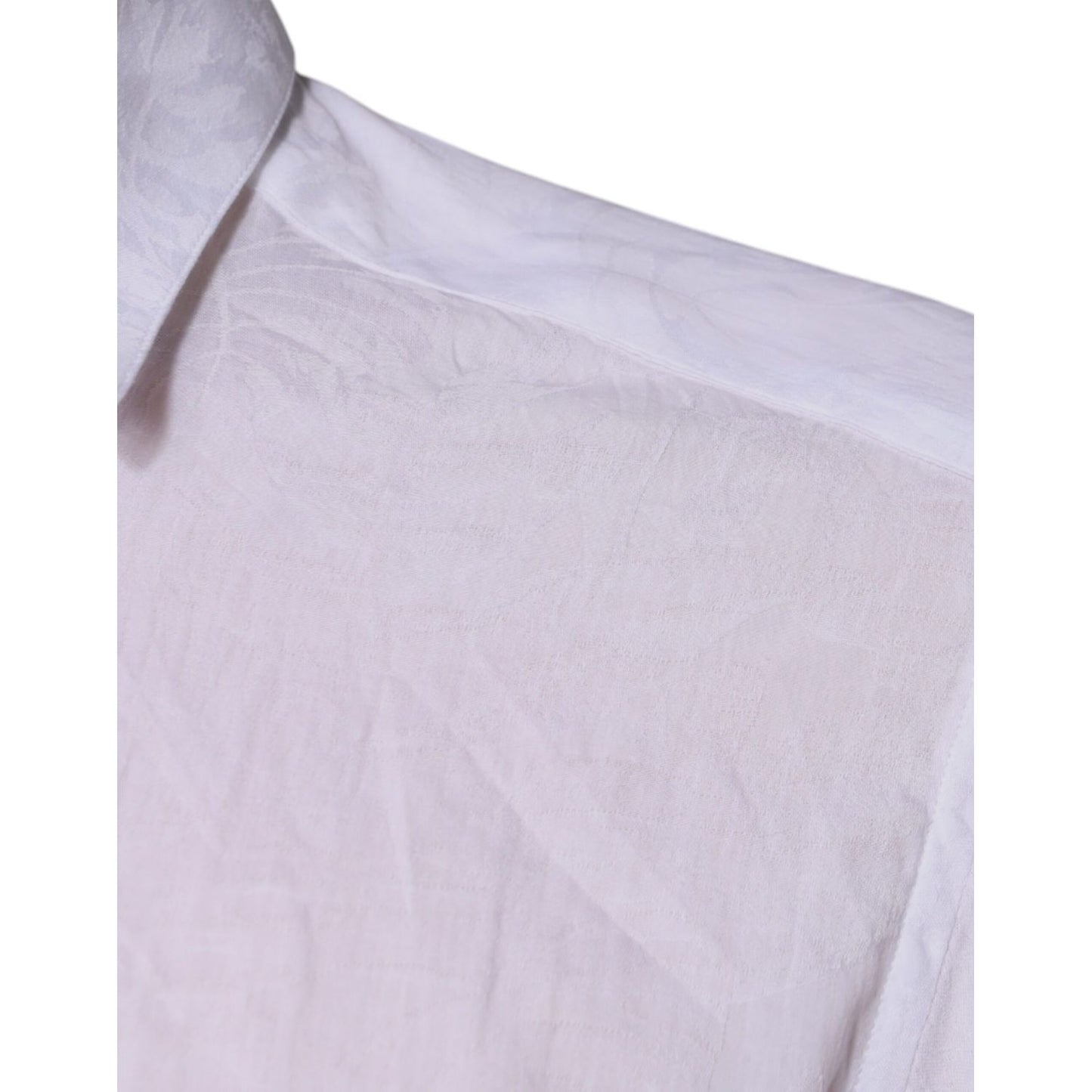 Dolce & Gabbana White Cotton Slim Fit Men Formal Dress Shirt