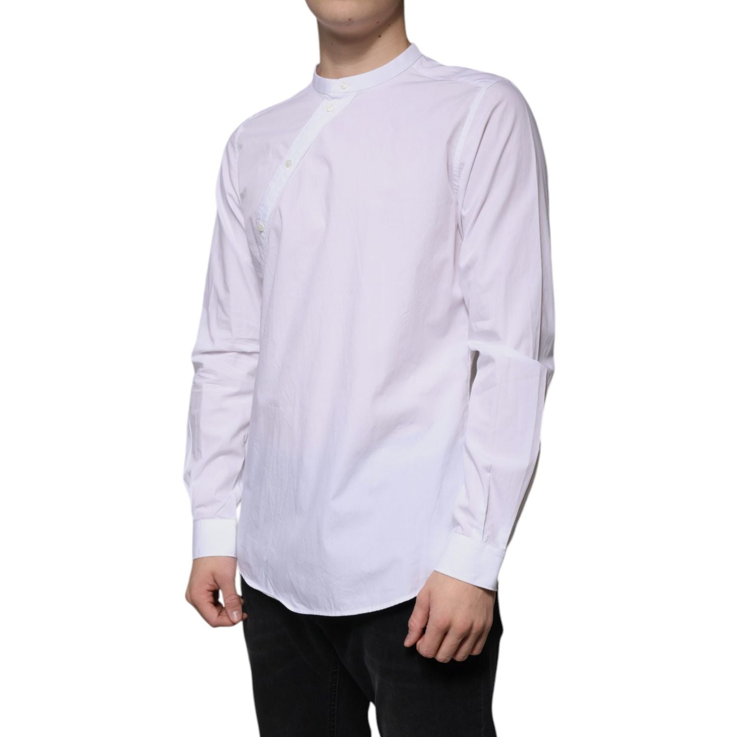 Dolce & Gabbana White Cotton Slim Fit MARTINI Dress Shirt