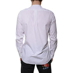 Dolce & Gabbana White Cotton Slim Fit MARTINI Dress Shirt