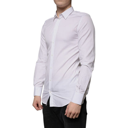 Dolce & Gabbana White Cotton Formal Men GOLD Dress Shirt