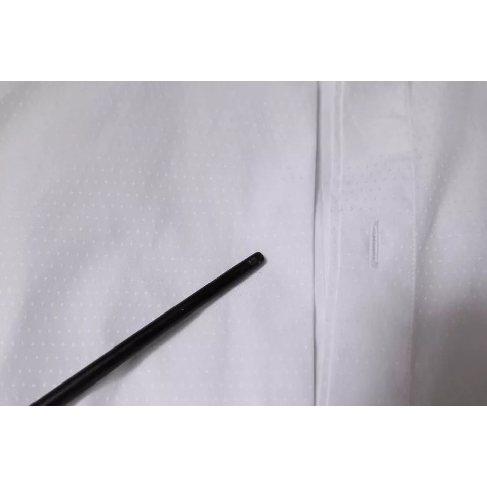 Dolce & Gabbana White Cotton Formal Men GOLD Dress Shirt