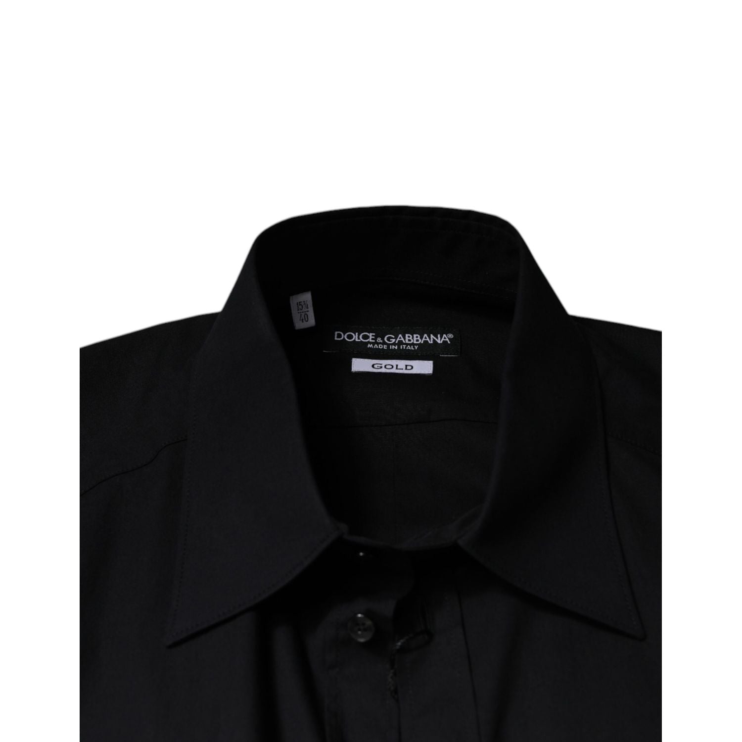Dolce & Gabbana Black Eye Patch Long Sleeve GOLD Dress Shirt