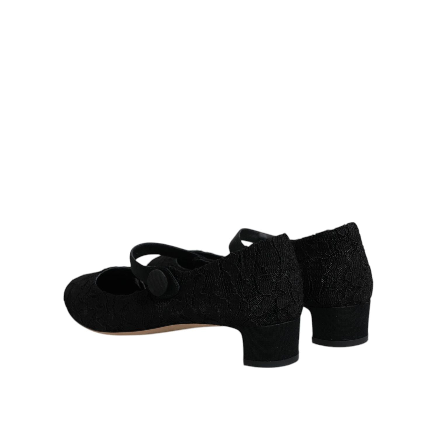 Dolce & Gabbana Black Mary Jane Taormina Lace Pumps Shoes