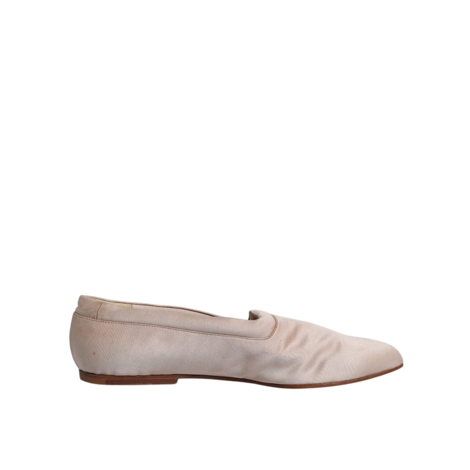 Dolce & Gabbana Beige Fabric Slip On Ballerina Flats Shoes