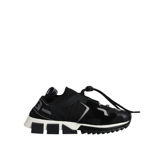 Dolce & Gabbana Black White Logo Sorrento Sneakers Shoes