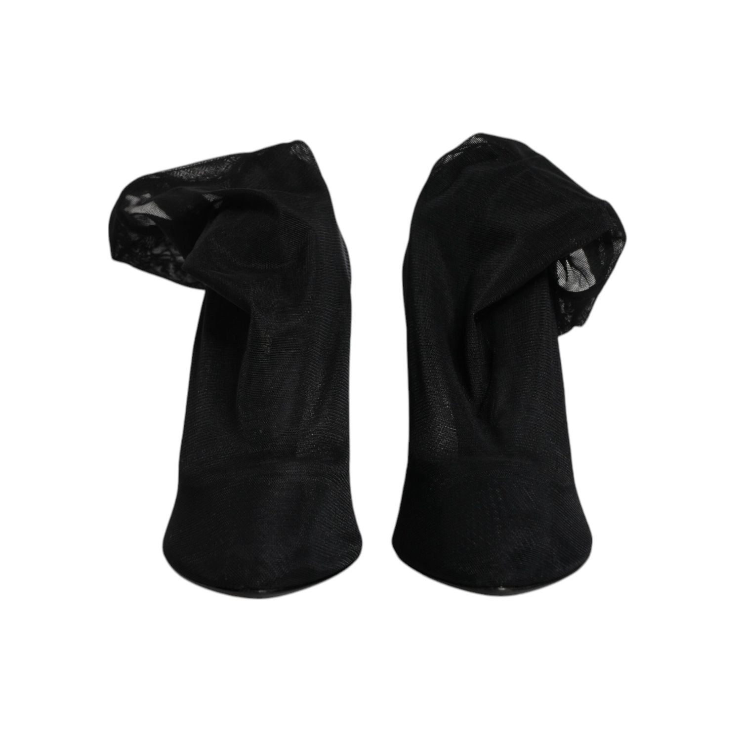 Dolce & Gabbana Black Silk Mesh Sock Style Boots Shoes