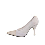 Dolce & Gabbana White Beige Leather High Heels Pumps Shoes