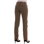 Ermanno Scervino Brown Cotton Casual Slim Fit Pants