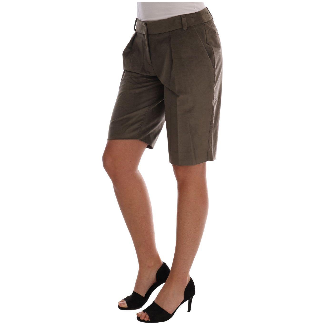 Ermanno Scervino Brown Velvet Bermuda Shorts