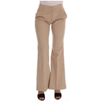 Ermanno Scervino Chic Beige Bootcut Flared Pants Jeans & Pants Ermanno Scervino Rosy Brown
