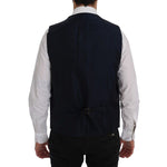Dolce & Gabbana Blue STAFF Wool Stretch Vest
