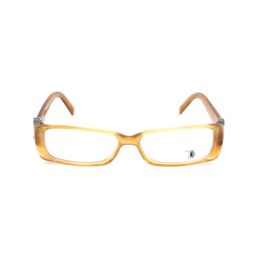 Front view of Tod's Yellow Acetate Frames with bright yellow color and acetate material, featuring dimensions 54/14/130 mm.