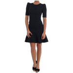 Dolce & Gabbana Black Blue Flare Mini Dress DR1359-1