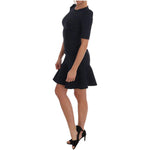 Dolce & Gabbana Black Blue Flare Mini Dress DR1359-1