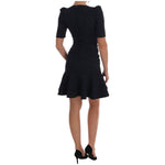 Dolce & Gabbana Black Blue Flare Mini Dress DR1359-1