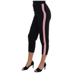 Dolce & Gabbana Black Stretch Pink Stripes Capri Pants BYX1221-1