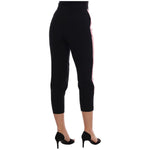 Dolce & Gabbana Black Stretch Pink Stripes Capri Pants BYX1221-1