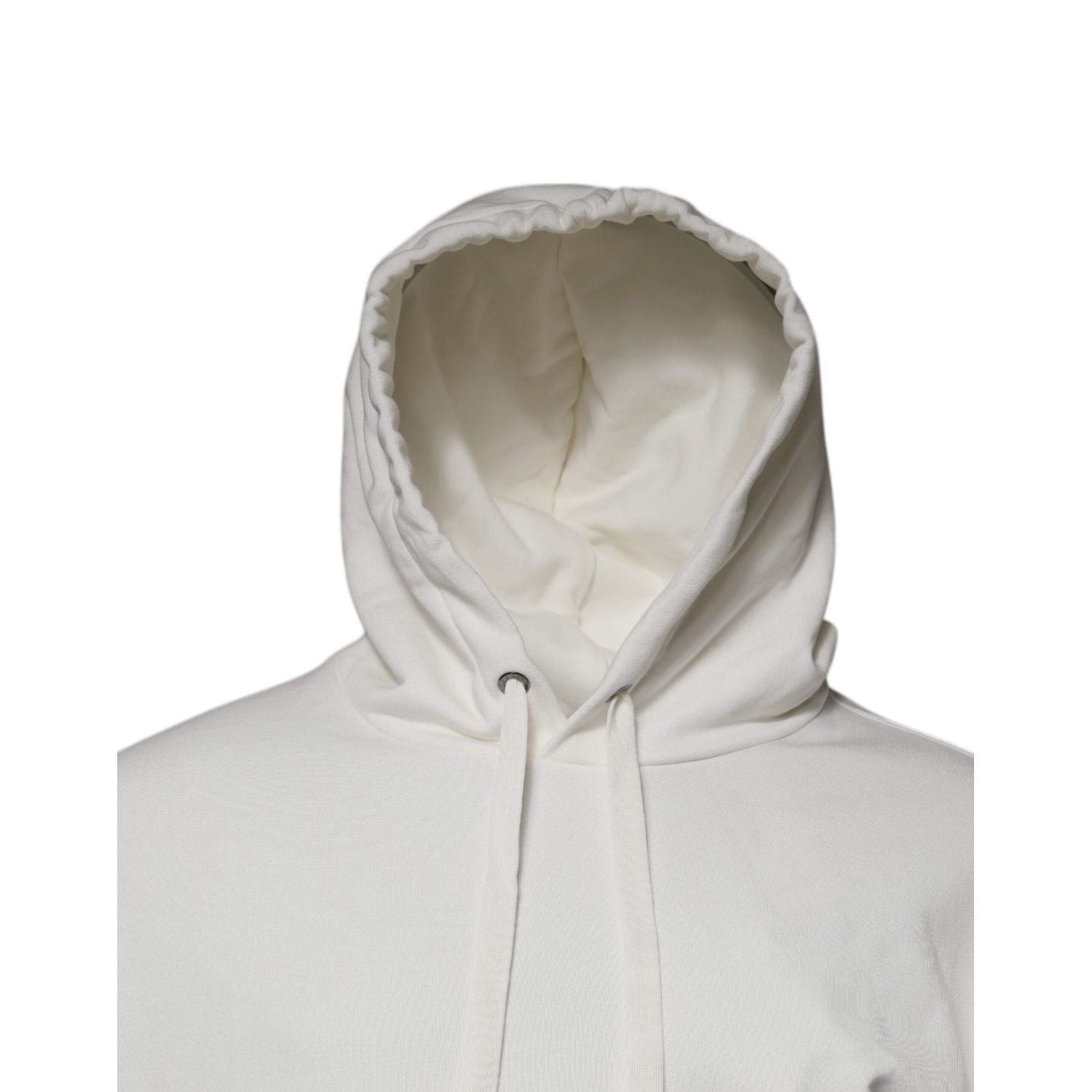 Dolce & Gabbana White Logo Hooded Pullover Men Sweatshirt Sweater