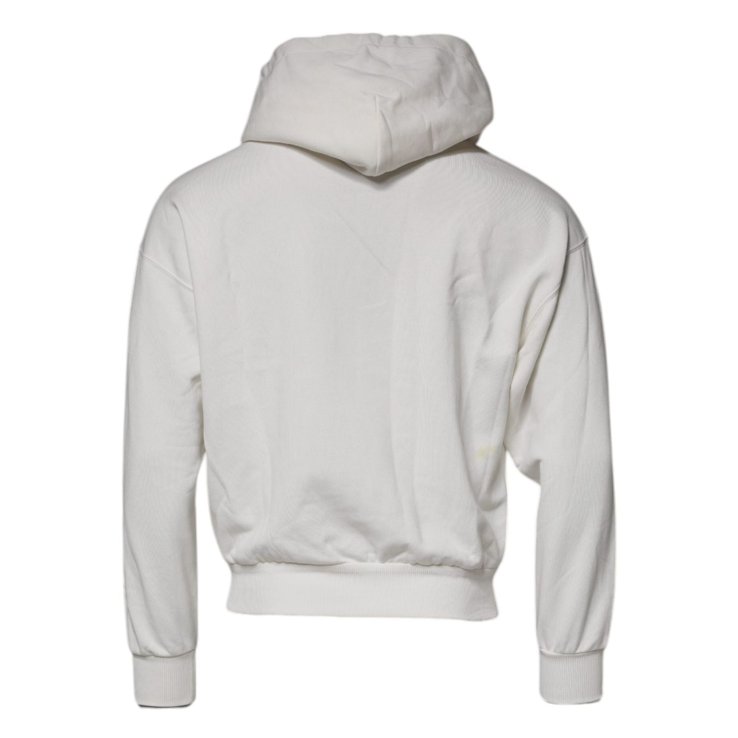 Dolce & Gabbana White Logo Hooded Pullover Men Sweatshirt Sweater
