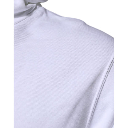 Dolce & Gabbana White Logo Hooded Pullover Sweatshirt Sweater