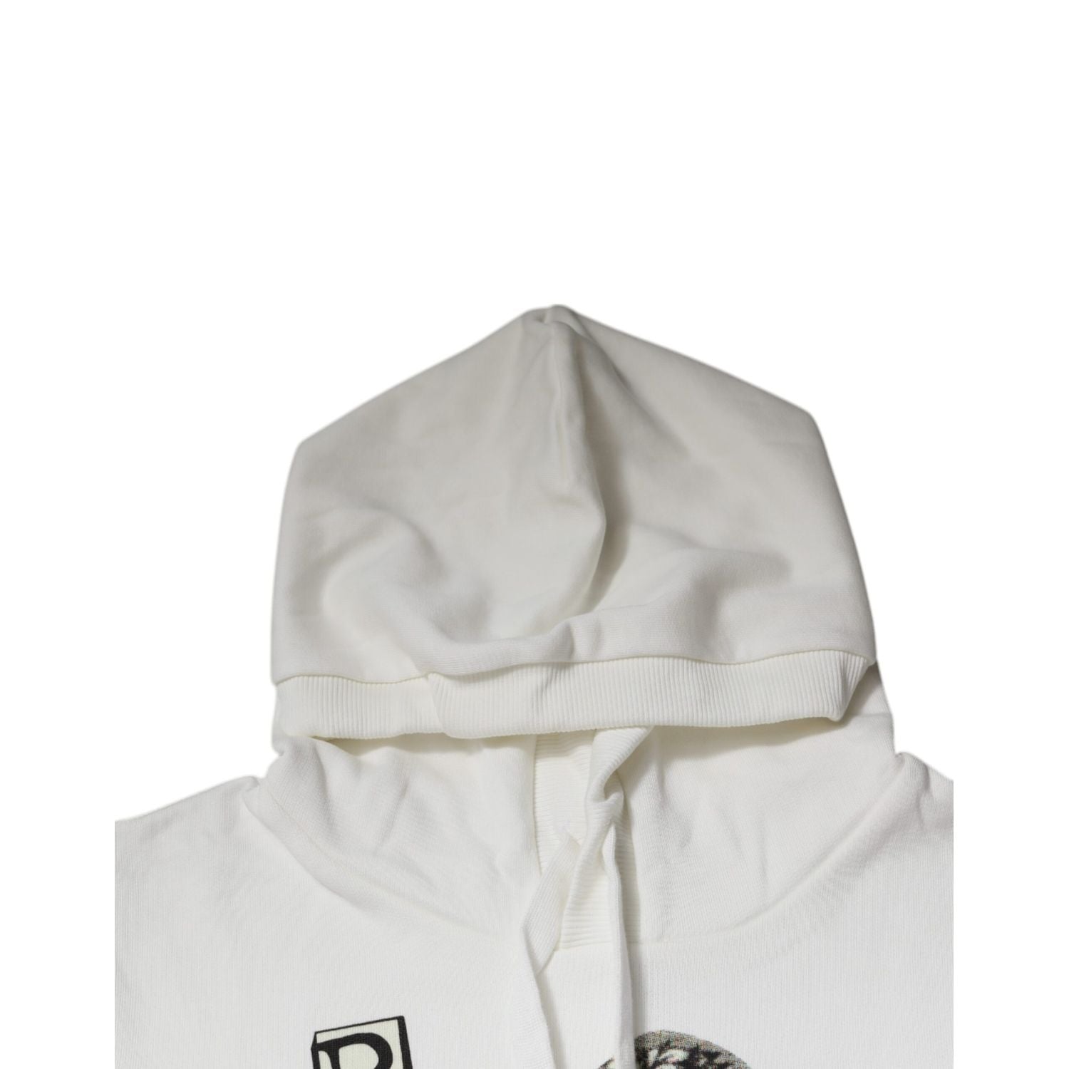 Dolce & Gabbana White Caesar Cotton Hooded Pullover Sweater
