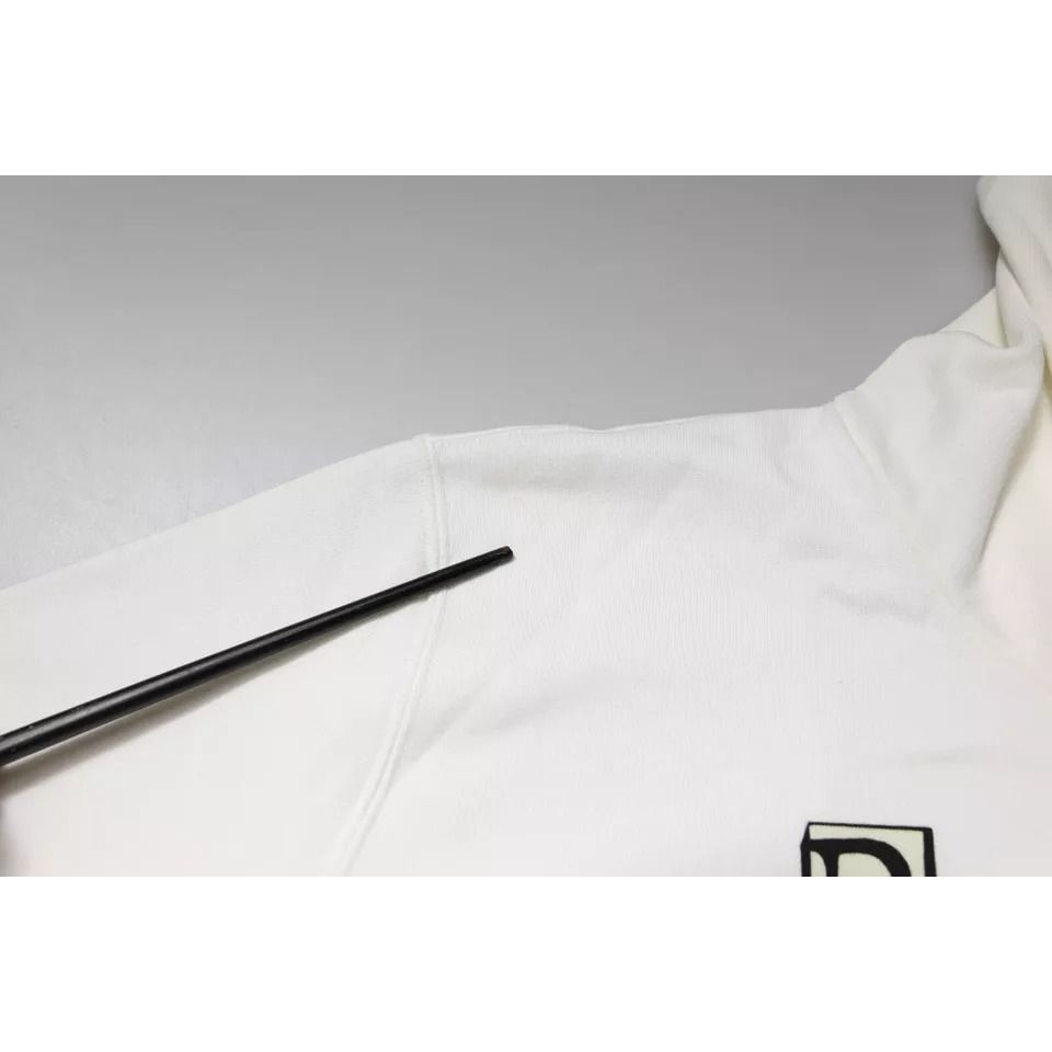 Dolce & Gabbana White Caesar Cotton Hooded Pullover Sweater