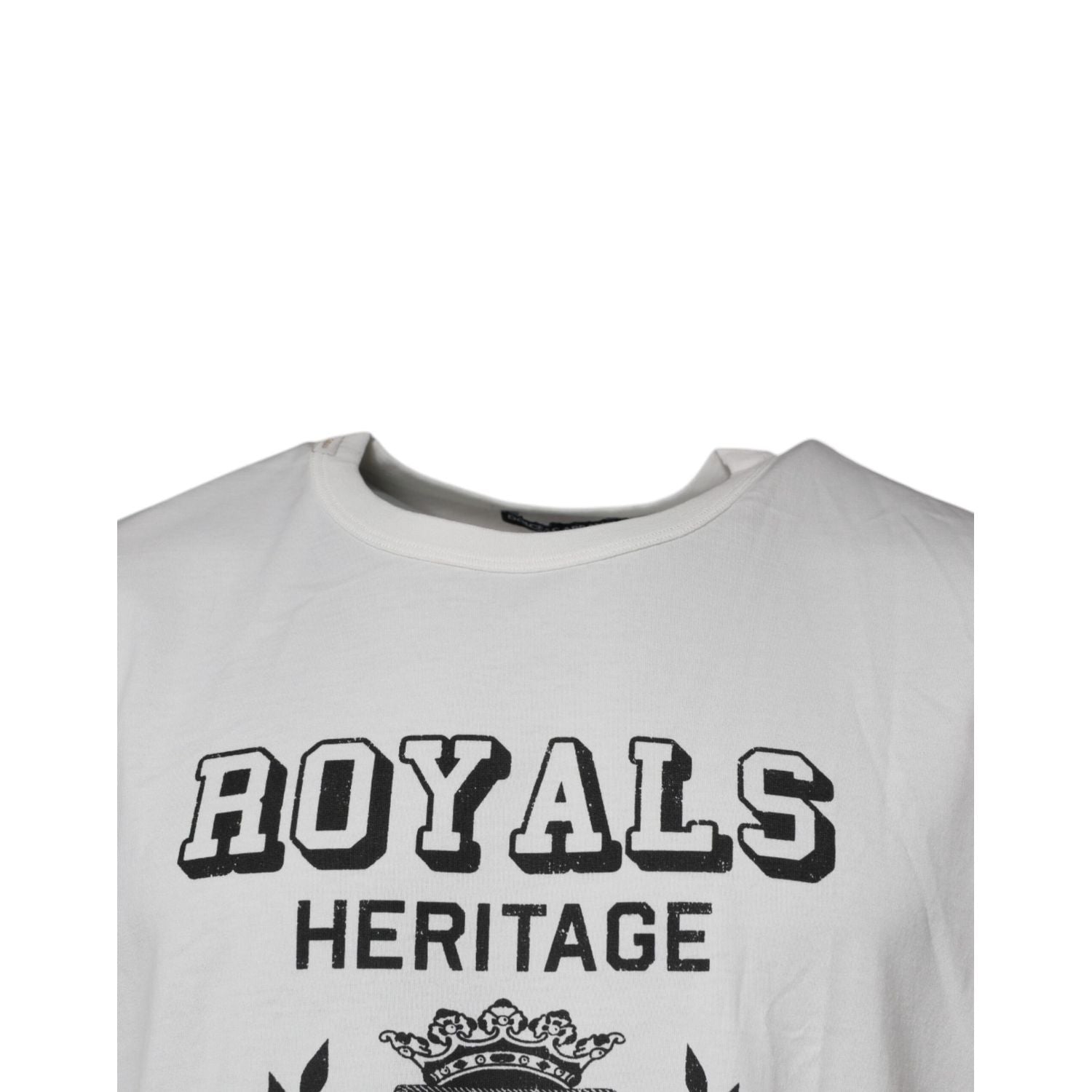 Dolce & Gabbana White Royals Heritage Cotton T-shirt