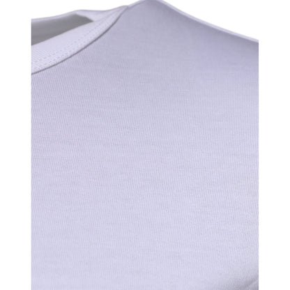 Dolce & Gabbana White Panda King Cotton Crew Neck T-shirt
