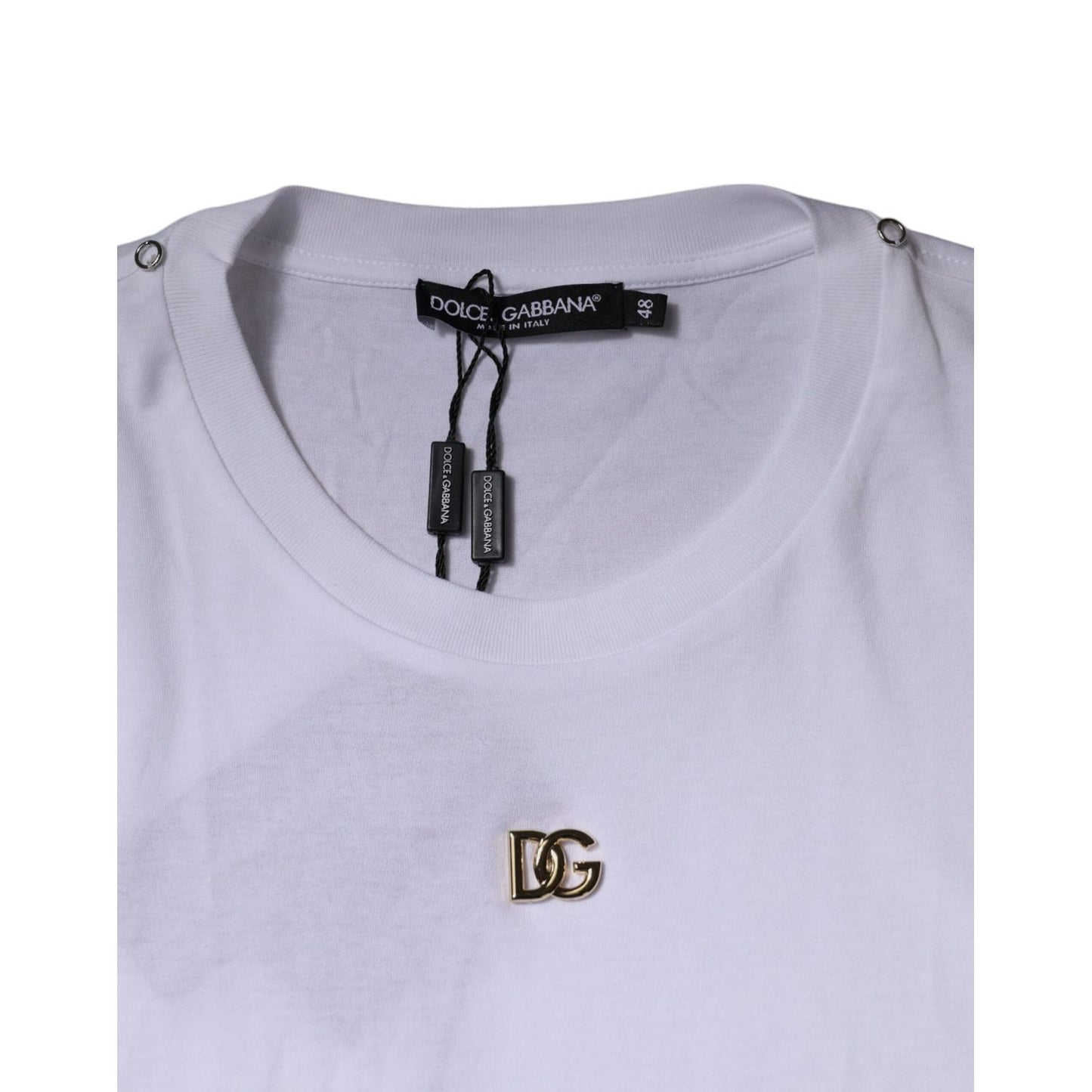 Dolce & Gabbana White DG Logo Crew Neck Short Sleeve T-shirt