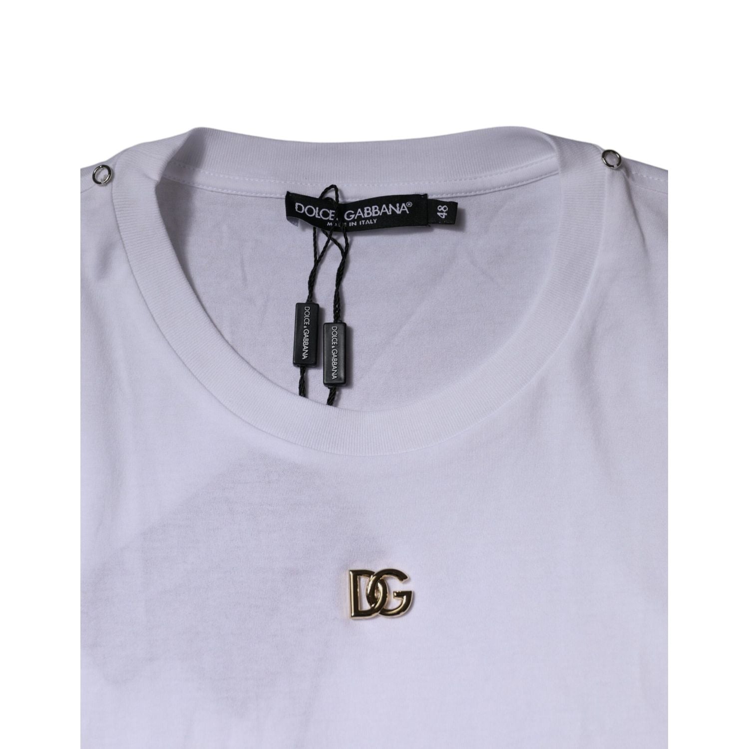 Dolce & Gabbana White DG Logo Crew Neck Short Sleeve T-shirt