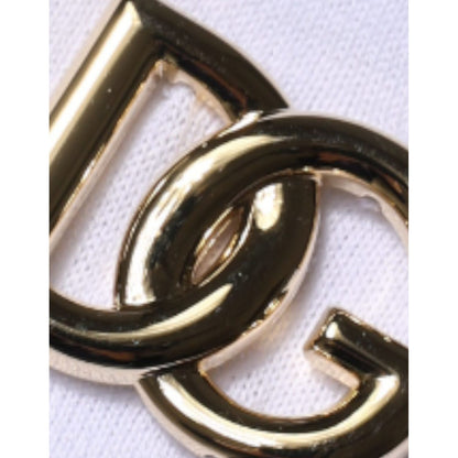 Dolce & Gabbana White DG Logo Crew Neck Short Sleeve T-shirt